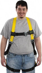 Miller - 400 Lb Capacity, Size Universal, Full Body Construction Safety Harness - Polyester, Side D-Ring, Mating Leg Strap, Mating Chest Strap, Yellow/Black - USA Tool & Supply