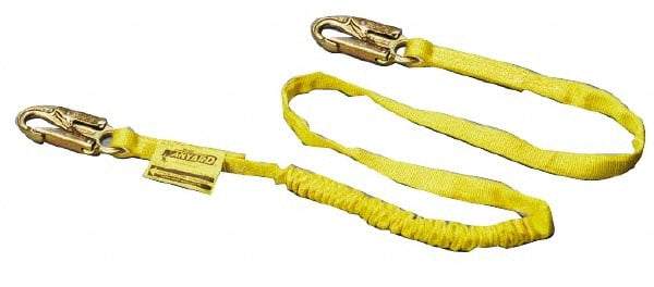 Miller - 6' Long, 2 Leg Locking Snap Hook Harness Shock Absorbing Lanyard - Polyester Webbing, Locking Snap Hook Anchorage Connection - USA Tool & Supply