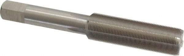 Interstate - 1/2-36 UNS 3B 4 Flute Bright Finish High Speed Steel Straight Flute Standard Hand Tap - Bottoming, Right Hand Thread, 3-3/8" OAL, 1-21/32" Thread Length, H3 Limit, Oversize - USA Tool & Supply