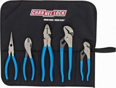 Channellock - 5 Piece Plier Set - Comes in Tool Roll - USA Tool & Supply