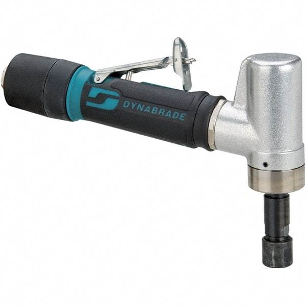 Dynabrade - 1/4" Collet, Angle Handle, Air Angle Die Grinder - 3,200 RPM, Rear Exhaust, 26 CFM, 0.4 hp, 90 psi, 1/4 NPT Inlet - USA Tool & Supply