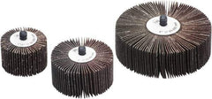 Camel Grinding Wheels - 3" Diam x 1" Face Width, Medium Aluminum Oxide Coated Mounted Flap Wheel - 1/4-20 Threaded Mount, 40 Grit, X Weighted Cloth Backing, 20,000 Max RPM - USA Tool & Supply