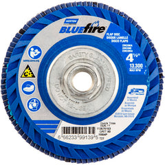 ‎4-1/2 × 5/8 - 11″ BlueFire Plastic Flat Flap Disc Type 27 P80 Grit R884P Ceramic Alumina - USA Tool & Supply