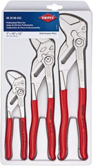 Knipex - 3 Piece Pipe Wrench & Water Pump Plier Set - Comes in Plastic Deep-Drawn Packaging - USA Tool & Supply