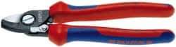 Knipex - 6-1/2" OAL, 1/0 AWG Capacity, Cable Cutter - Ergo Dual Component Handle - USA Tool & Supply