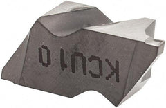 Kennametal - 2047NG K Grade KCU10, 1.19mm Cutting Width Carbide Grooving Insert - 1.27mm Max Depth of Cut, Left Hand, 0.09mm Corner Radius, AlTiN Finish - USA Tool & Supply
