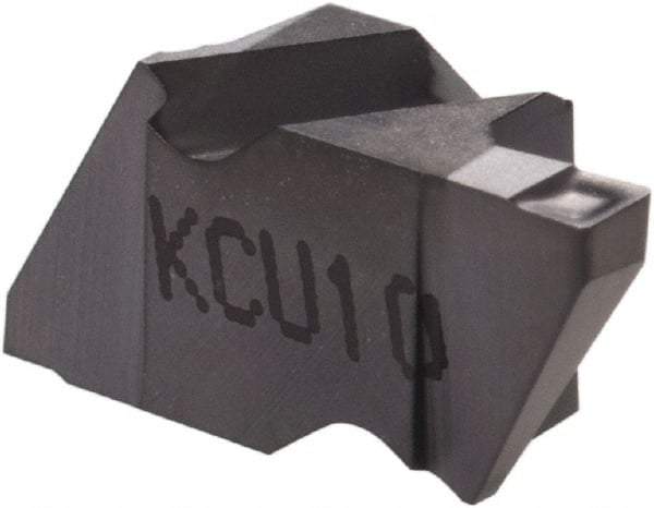 Kennametal - 2062NG K Grade KCU10, 1.58mm Cutting Width Carbide Grooving Insert - 2.79mm Max Depth of Cut, Left Hand, 0.19mm Corner Radius, AlTiN Finish - USA Tool & Supply
