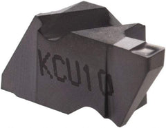 Kennametal - 2062NG K Grade KCU10, 1.58mm Cutting Width Carbide Grooving Insert - 2.79mm Max Depth of Cut, Left Hand, 0.19mm Corner Radius, AlTiN Finish - USA Tool & Supply