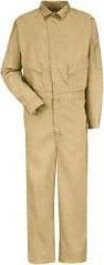 VF Imagewear - Size 42 Regular, Khaki, Zipper, Flame Resistant/Retardant Coverall - 42" Chest, Cotton, Nylon, Excel F ComforTouch, 7 Pockets - USA Tool & Supply