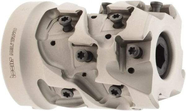 Iscar - 16 Inserts, 2" Cut Diam, 1" Arbor Diam, 1.87" Max Depth of Cut, Indexable Square-Shoulder Face Mill - 0/90° Lead Angle, 2.7" High, T490 LN.. 1306 Insert Compatibility, Through Coolant, Series Helitang - USA Tool & Supply