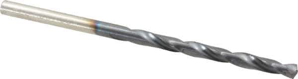 Hertel - #25 135° High Speed Steel Jobber Drill - TiAlN Finish, Right Hand Cut, Spiral Flute, Straight Shank, 3" OAL, Split Point - USA Tool & Supply