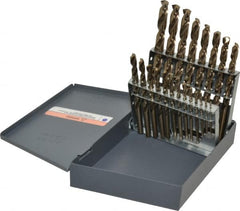 Hertel - 1/16 to 3/8", 135° Point, Bright Finish, Cobalt Jobber Length Drill Bit Set - USA Tool & Supply