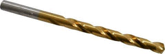 Hertel - Letter C 135° High Speed Steel Jobber Drill - TiN Finish, Right Hand Cut, Spiral Flute, Straight Shank, 4" OAL, Split Point - USA Tool & Supply