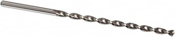 Extra Length Drill Bit: 0.1535″ Dia, 130 °, High Speed Steel Bright Finish, Parabolic Flute, Straight-Cylindrical Shank, Series 524