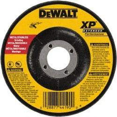 DeWALT - 24 Grit, 7" Wheel Diam, 1/4" Wheel Thickness, 7/8" Arbor Hole, Type 27 Depressed Center Wheel - Zirconia Alumina, Resinoid Bond, 8,700 Max RPM, Compatible with Angle Grinder - USA Tool & Supply
