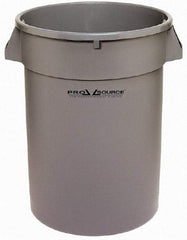 PRO-SOURCE - 32 Gal Gray Round Trash Can - Polyethylene, 27-3/4" High - USA Tool & Supply