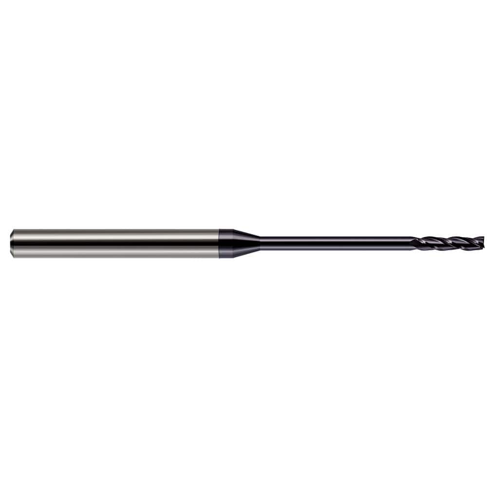 Square End Mill: 1/16'' Dia, 5/16'' LOC, 1/8'' Shank Dia, 2-1/2'' OAL, 4 Flutes, Solid Carbide Single End, AlTiN Finish, 30 ° Helix, Centercutting, RH Cut, RH Flute