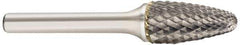 SGS Pro - 5/8" Cut Diam, 3/8" Shank Diam, Tree with Radius Head Double Cut Burr - Carbide, Radius End, 1" LOC, 3" OAL - USA Tool & Supply