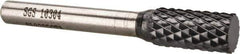 SGS Pro - 3/8" Cut Diam, 1/4" Shank Diam, Cylinder Head Double Cut Burr - Carbide, Flat End, 3/4" LOC, 2-1/2" OAL - USA Tool & Supply
