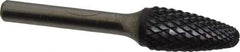 SGS Pro - 1/2" Cut Diam, 1/4" Shank Diam, Tree with Radius Head Double Cut Burr - Carbide, Radius End, 1" LOC, 2-3/4" OAL - USA Tool & Supply
