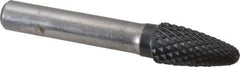SGS Pro - 1/2" Cut Diam, 3/8" Shank Diam, Tree with Radius Head Double Cut Burr - Carbide, Radius End, 1" LOC, 3" OAL - USA Tool & Supply