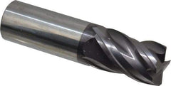 SGS - 1", 4 Flute, Single End, Solid Carbide, 0.04" Corner Radius End Mill - 4" OAL, Right Hand Flute, 1-1/2" LOC, Right Hand Cut - USA Tool & Supply