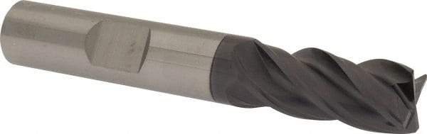 SGS - 7/16", 4 Flute, Single End, Solid Carbide, 0.02" Corner Radius End Mill - 2-3/4" OAL, Right Hand Flute, 1" LOC, Right Hand Cut - USA Tool & Supply