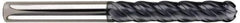 SGS - 1/2" Diam, 2" LOC, 4 Flute Solid Carbide Ball End Mill - AlTiN Finish, Single End, 4-1/2" OAL, 1/2" Shank Diam, Spiral Flute - USA Tool & Supply
