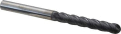 SGS - 1/2" Diam, 3" LOC, 4 Flute Solid Carbide Ball End Mill - AlTiN Finish, Single End, 6" OAL, 1/2" Shank Diam, Spiral Flute - USA Tool & Supply
