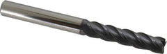SGS - 7/16", 2" LOC, 7/16" Shank Diam, 4-1/2" OAL, 4 Flute, Solid Carbide Square End Mill - Single End, AlTiN Finish, Spiral Flute, 38° Helix, Centercutting, Right Hand Cut, Right Hand Flute, Series 63 - USA Tool & Supply