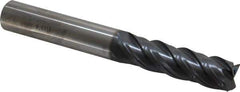 SGS - 5/8", 2-1/4" LOC, 5/8" Shank Diam, 5" OAL, 4 Flute, Solid Carbide Square End Mill - Single End, AlTiN Finish, Spiral Flute, 38° Helix, Centercutting, Right Hand Cut, Right Hand Flute, Series 63 - USA Tool & Supply