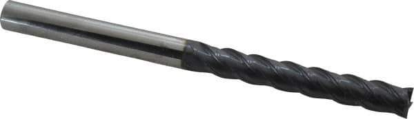 SGS - 7/16", 3" LOC, 7/16" Shank Diam, 6" OAL, 4 Flute, Solid Carbide Square End Mill - Single End, AlTiN Finish, Spiral Flute, 38° Helix, Centercutting, Right Hand Cut, Right Hand Flute, Series 7 - USA Tool & Supply