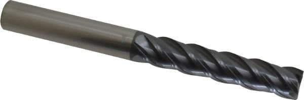 SGS - 5/8", 3" LOC, 5/8" Shank Diam, 6" OAL, 4 Flute, Solid Carbide Square End Mill - Single End, AlTiN Finish, Spiral Flute, 38° Helix, Centercutting, Right Hand Cut, Right Hand Flute, Series 7 - USA Tool & Supply