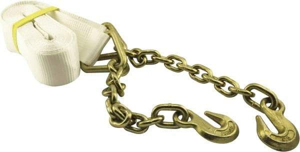 Erickson Manufacturing - 25' Long x 3" Wide, 18,000 Lb Basket Capacity, Polyester Blend Web Sling - White - USA Tool & Supply