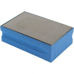 Brite Star - 600 Grit, Diamond Hand Pad - Blue, 2-1/4" Wide x 3-3/4" Long, Coated - USA Tool & Supply