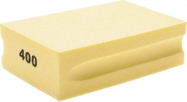 Brite Star - 400 Grit, Diamond Hand Pad - Yellow, 2-1/4" Wide x 3-3/4" Long, Coated - USA Tool & Supply