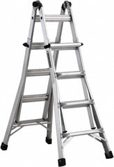 Louisville - 16 Steps, 17' High, Type IA Rating, Aluminum Multi-Use Ladder - USA Tool & Supply