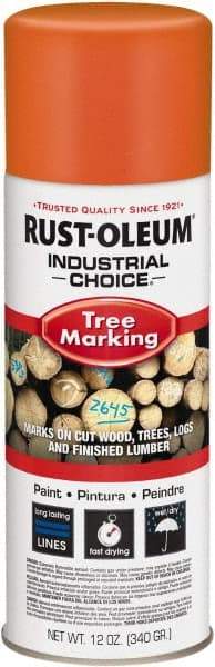 Rust-Oleum - 12 fl oz Fluorescent Orange Marking Paint - 300' Coverage, Modified Alkyd Formula, >500 gL VOC - USA Tool & Supply