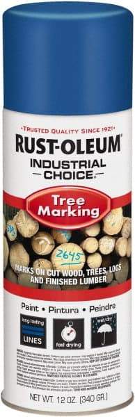 Rust-Oleum - 12 fl oz Blue Marking Paint - 300' Coverage, Modified Alkyd Formula, >500 gL VOC - USA Tool & Supply