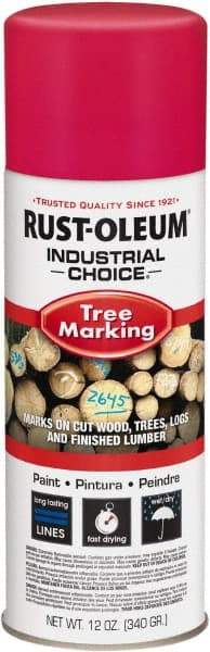 Rust-Oleum - 12 fl oz Fluorescent Pink Marking Paint - 300' Coverage, Modified Alkyd Formula, >500 gL VOC - USA Tool & Supply