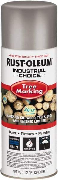 Rust-Oleum - 12 fl oz Silver Marking Paint - 300' Coverage, Modified Alkyd Formula, >500 gL VOC - USA Tool & Supply