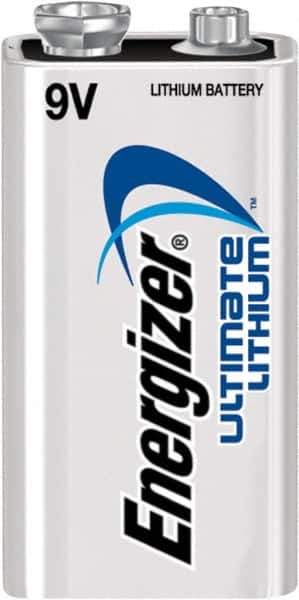 Energizer - Size 9V, Lithium, Standard Battery - 9 Volts, Snap Terminal - USA Tool & Supply