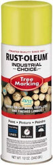 Rust-Oleum - 12 fl oz Fluorescent Yellow Marking Paint - 300' Coverage, Modified Alkyd Formula, >500 gL VOC - USA Tool & Supply