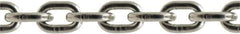 Value Collection - 7/64" Welded Stainless Steel Chain - 132 Lb Capacity, Grade 43, 100' Long, Polished Finish - USA Tool & Supply