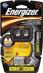 Energizer - White LED Bulb, 200 Lumens, Hands-free Flashlight - Black Plastic Body, 3 AAA Alkaline Batteries Included - USA Tool & Supply