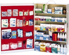 Medique - 1,500 Piece, 150 Person, Industrial First Aid Kit - 19-1/4" Wide x 28-1/2" Deep x 6" High, Metal Cabinet - USA Tool & Supply