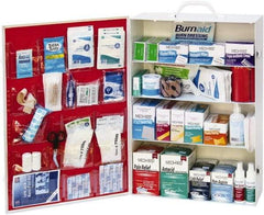 Medique - 1,300 Piece, 125 Person, Industrial First Aid Kit - 15-1/4" Wide x 22-1/4" Deep x 5-1/2" High, Metal Cabinet - USA Tool & Supply