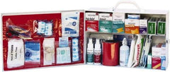 Medique - 900 Piece, 75 Person, Industrial First Aid Kit - 15-1/4" Wide x 10-1/2" Deep x 4-3/4" High, Metal Cabinet - USA Tool & Supply