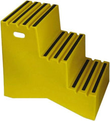Diversified Plastics - 3 Steps, 2' 5-1/2"' High, Polypropylene Step Stand - 500 Lb Load Capacity, 21" Base Width - USA Tool & Supply