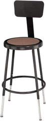 NPS - 14 Inch Wide x 14 Inch Deep x 19 to 26-1/2 Inch High, Steel Base, Adjustable Height Stool - Hardboard Seat, Black - USA Tool & Supply